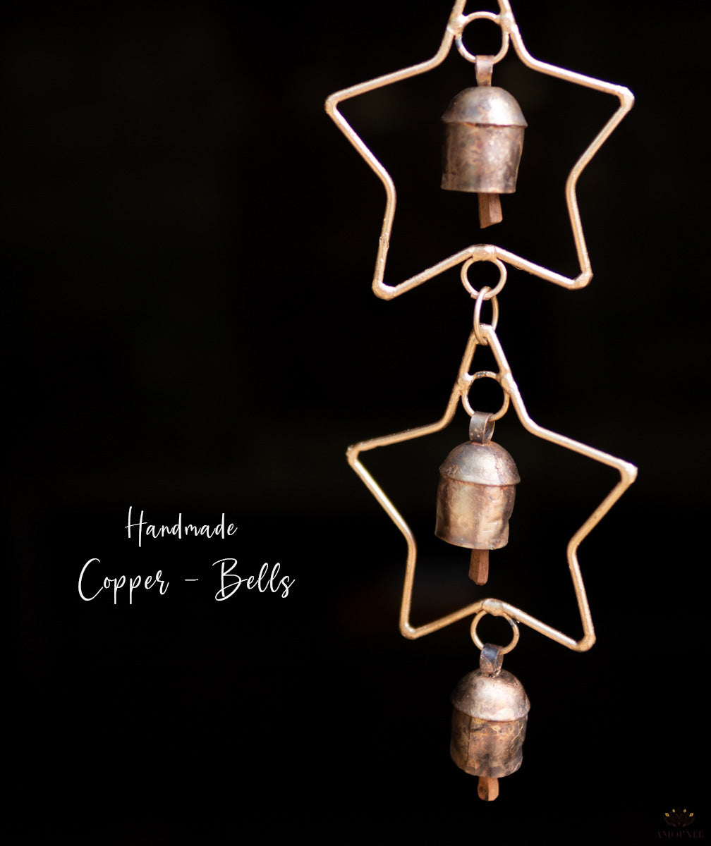 Kutch Copper Coated 2 Bell Double Patti Chimes