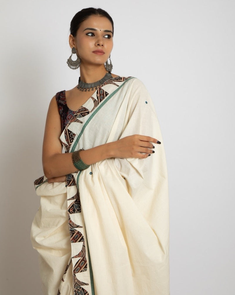 Exclusive Applique HandStiched Cotton Saree