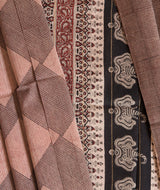 Bagru Handblock Printed Chanderi silk saree