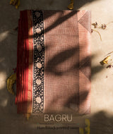 Bagru Handblock Printed Chanderi silk saree