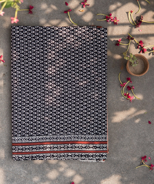 Cotton Bagru Handblock Printed Saree