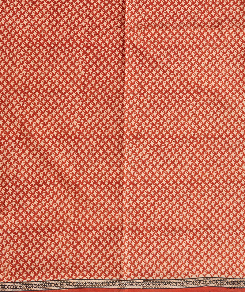 Cotton Bagru Handblock Printed Saree