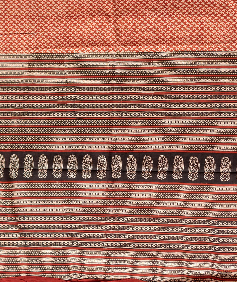 Cotton Bagru Handblock Printed Saree