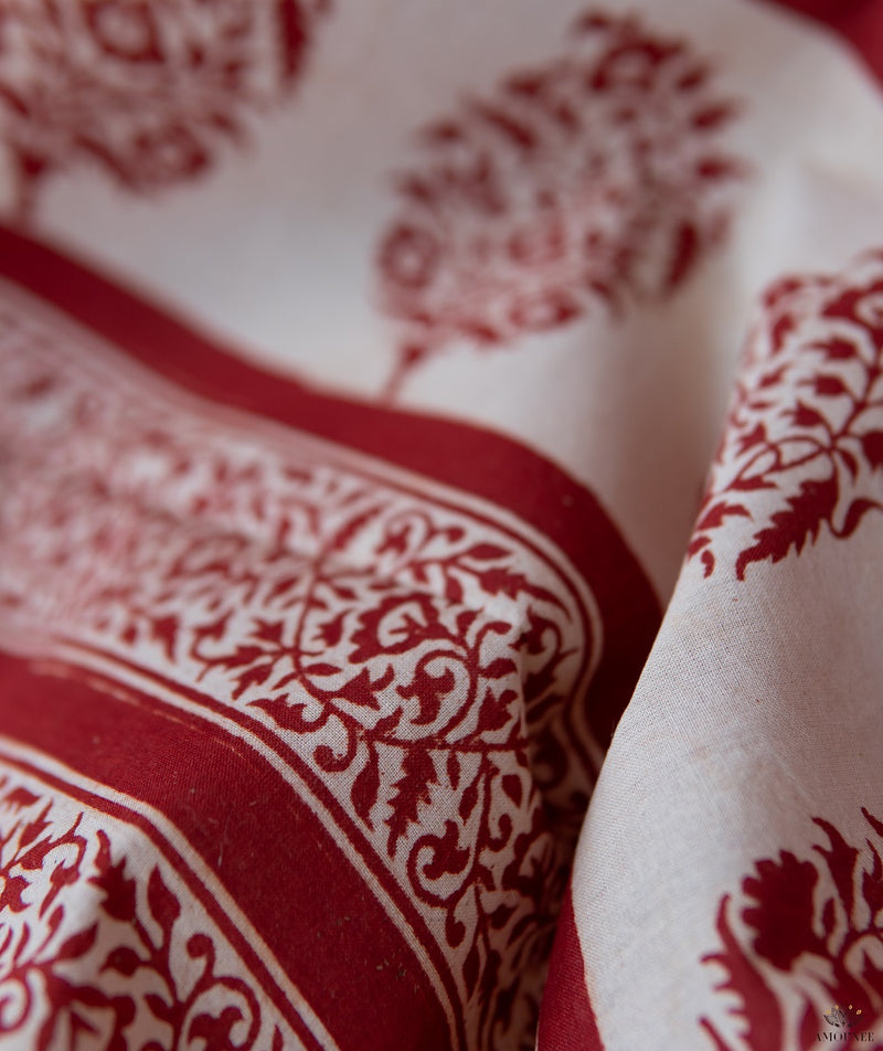 Cotton Bagru Handblock Printed Saree