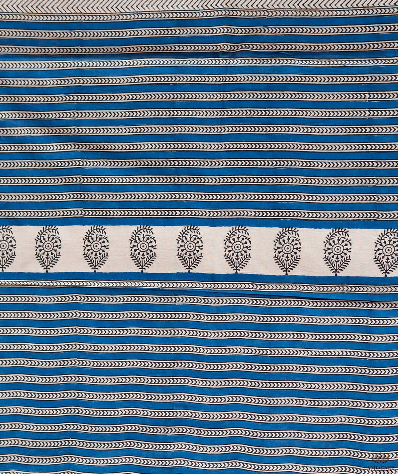 Cotton Bagru Handblock Printed Saree