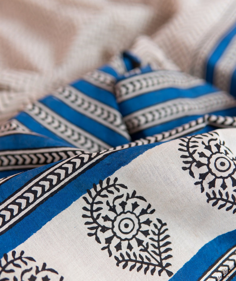 Cotton Bagru Handblock Printed Saree