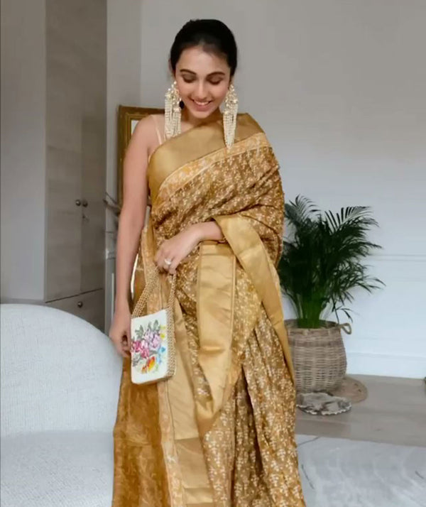 Bagru tussar silk saree