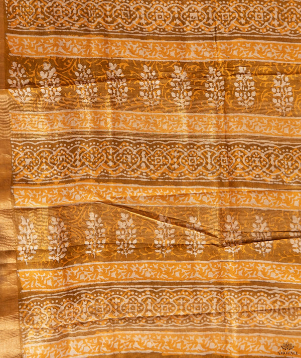 Bagru tussar silk saree