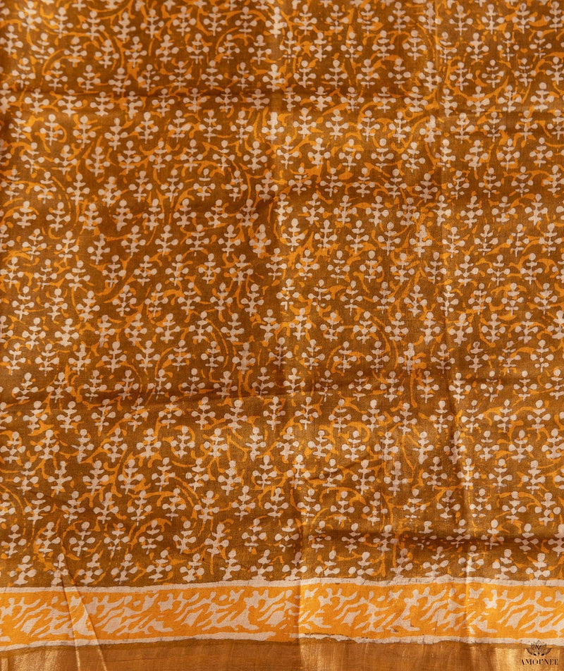 Bagru tussar silk saree