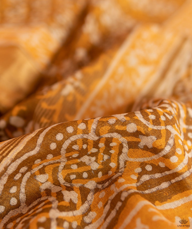 Bagru tussar silk saree