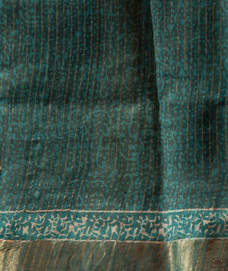 Bagru tussar silk saree