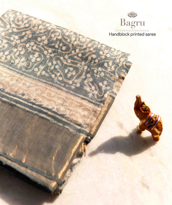 Bagru tussar silk saree