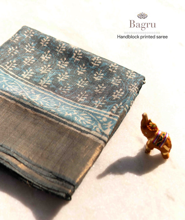 Bagru tussar silk saree