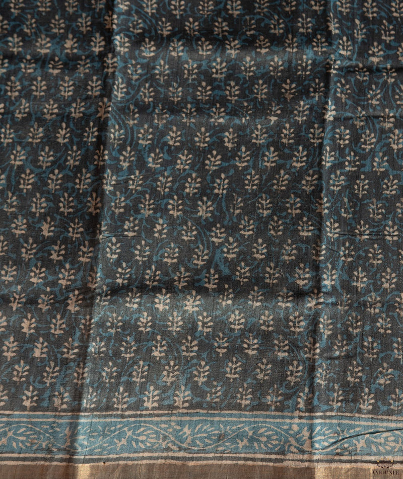 Bagru tussar silk saree