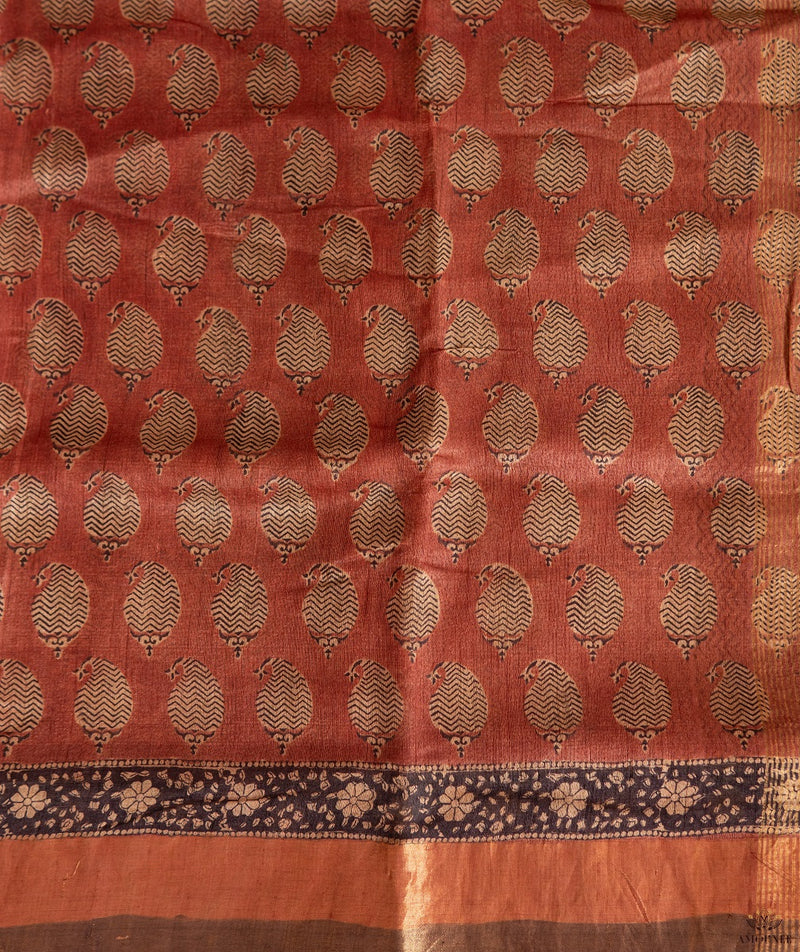 Bagru tussar silk saree