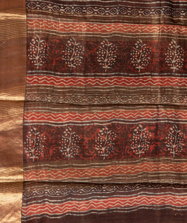 Bagru tussar silk saree