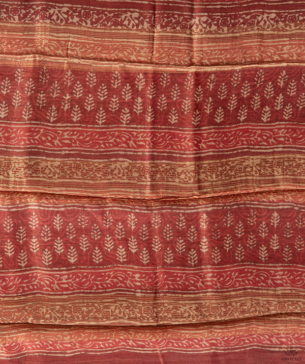 Bagru tussar silk saree