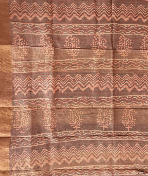 Bagru tussar silk saree