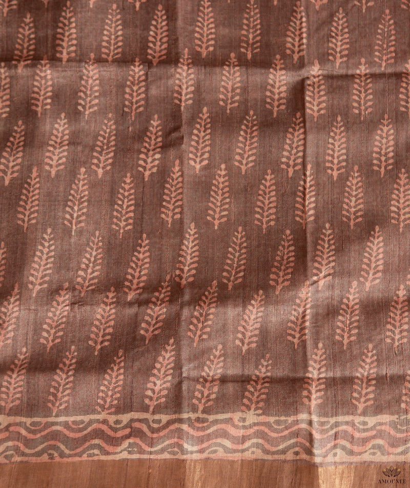 Bagru tussar silk saree