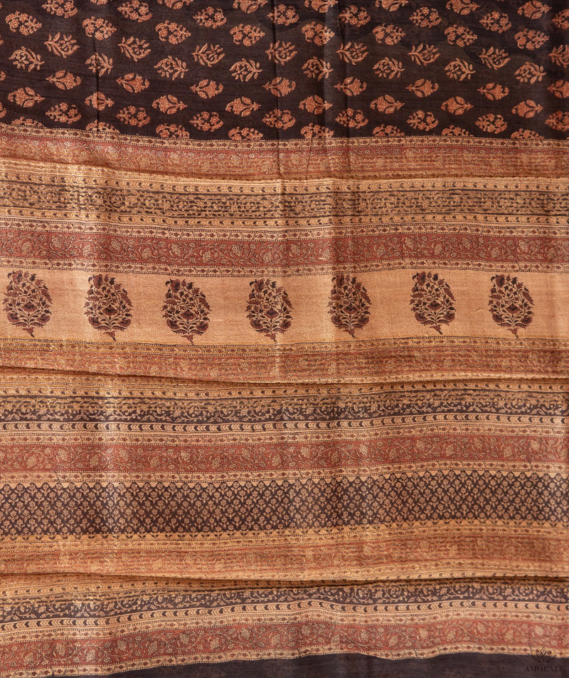 Bagru tussar silk saree