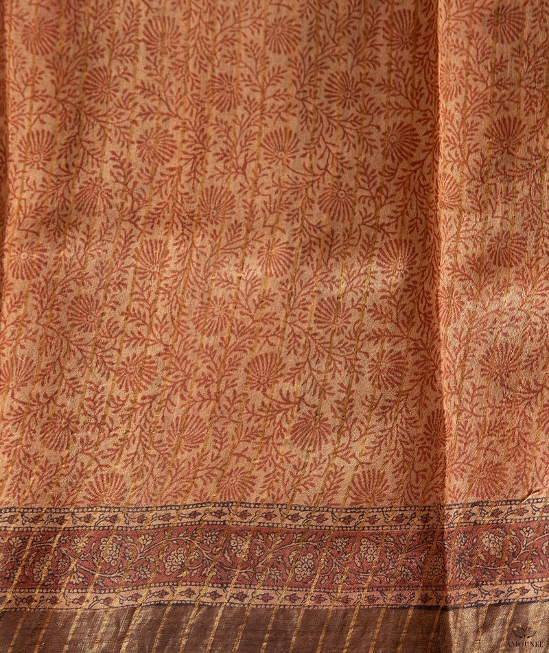 Bagru tussar silk saree