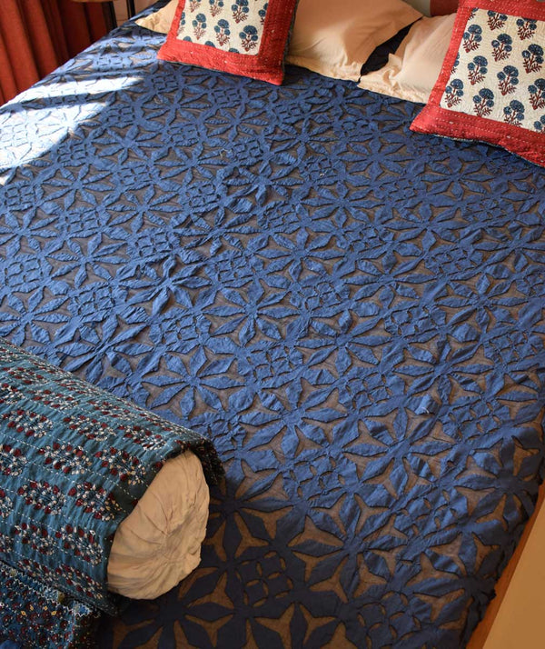 Applique King size Bed Cover