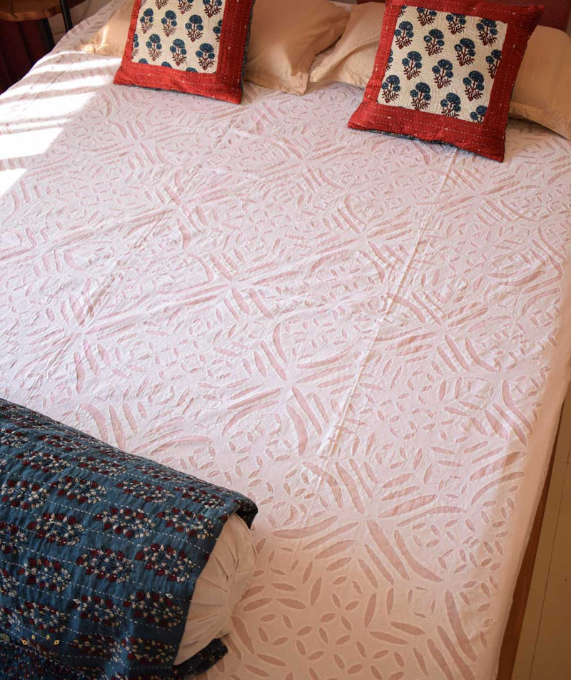 Applique King size Bed Cover