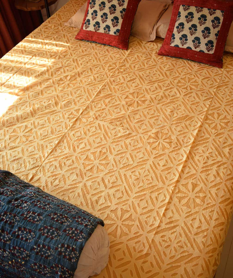 Applique King size Bed Cover