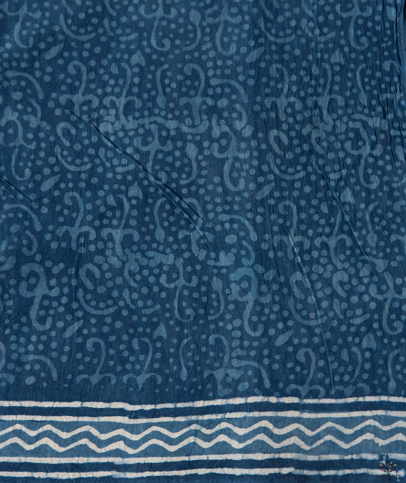 Cotton Dabu Handblock Printed Saree