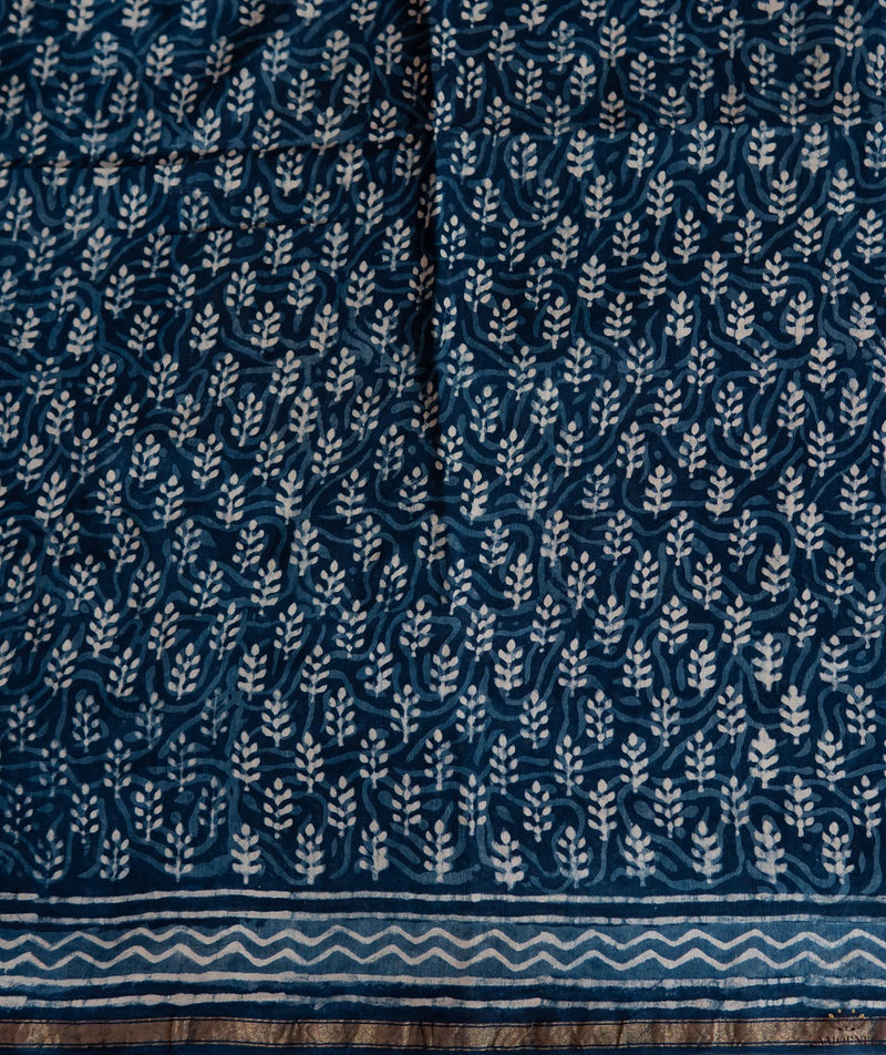 Dabu Chanderi Handblock Printed Saree