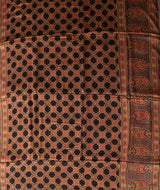 Ajrakh modal silk hand block printed saree