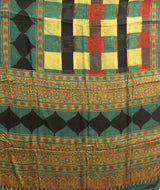 Ajrakh modal silk hand block printed saree