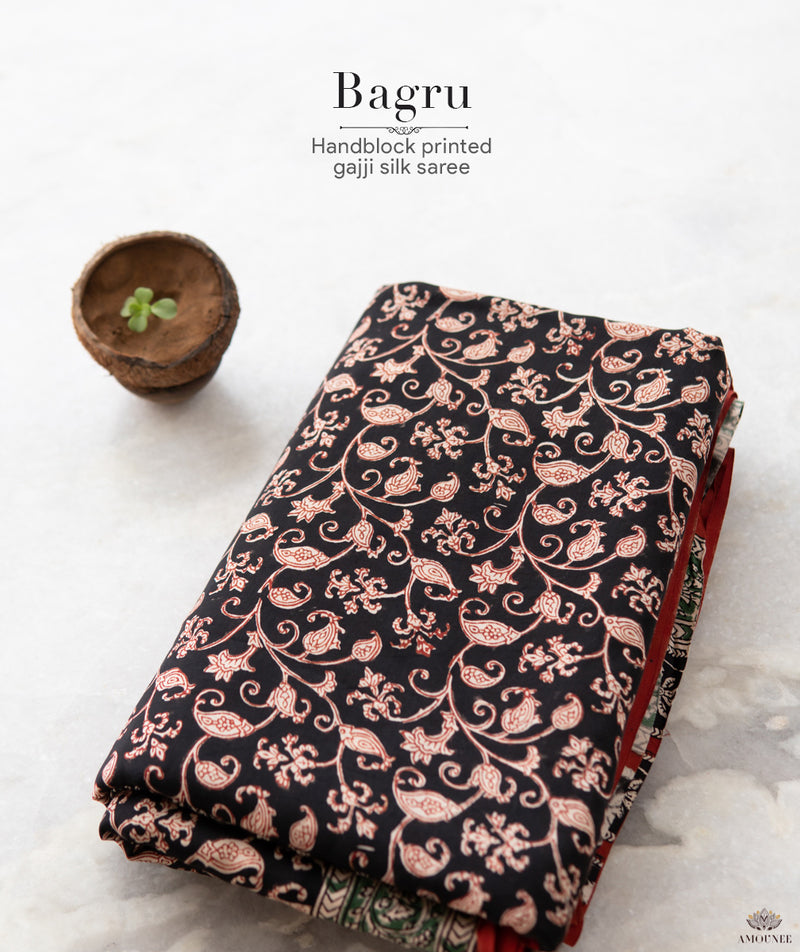 Bagru Gajji Silk Saree