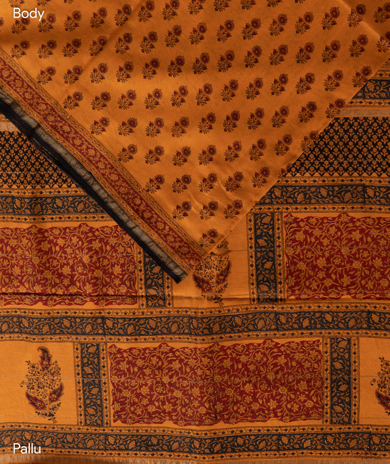 Chanderi Bagru Handblock Printed Saree