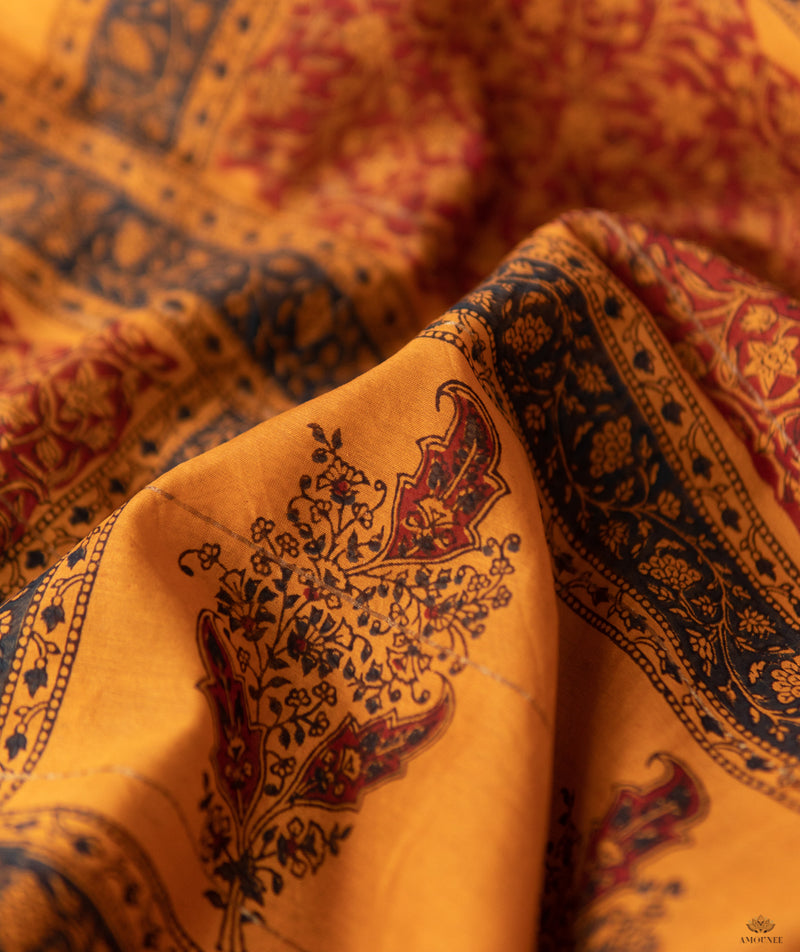 Chanderi Bagru Handblock Printed Saree