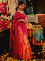 Bandhani  Chanderi Silk Saree