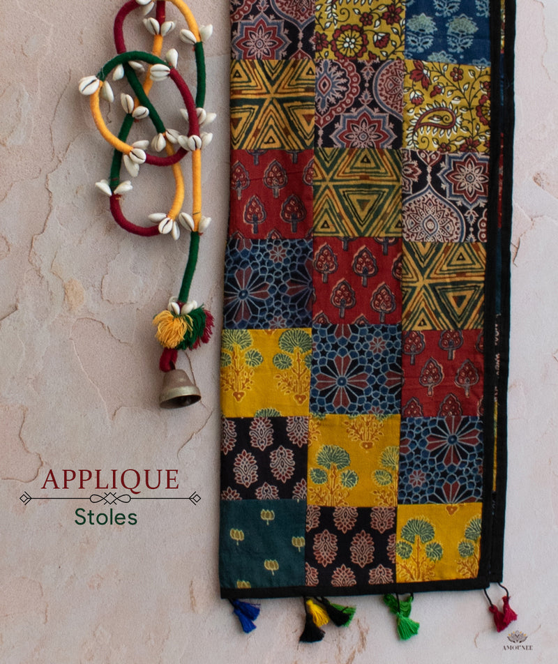 APPLIQUE COTTON STOLES