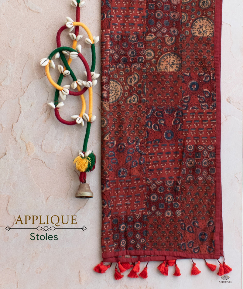 APPLIQUE COTTON STOLES