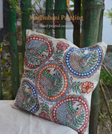 Madhubani Hand Painted Cushion Cover