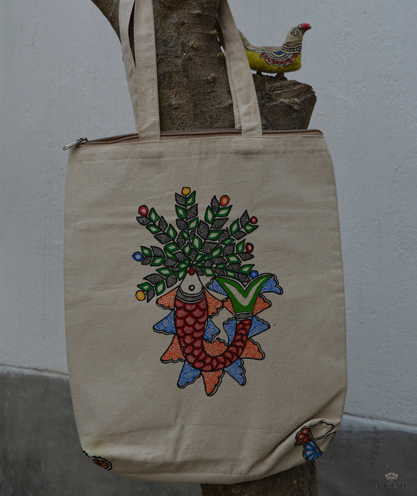 Madhubani Hand Painted Tote Bag