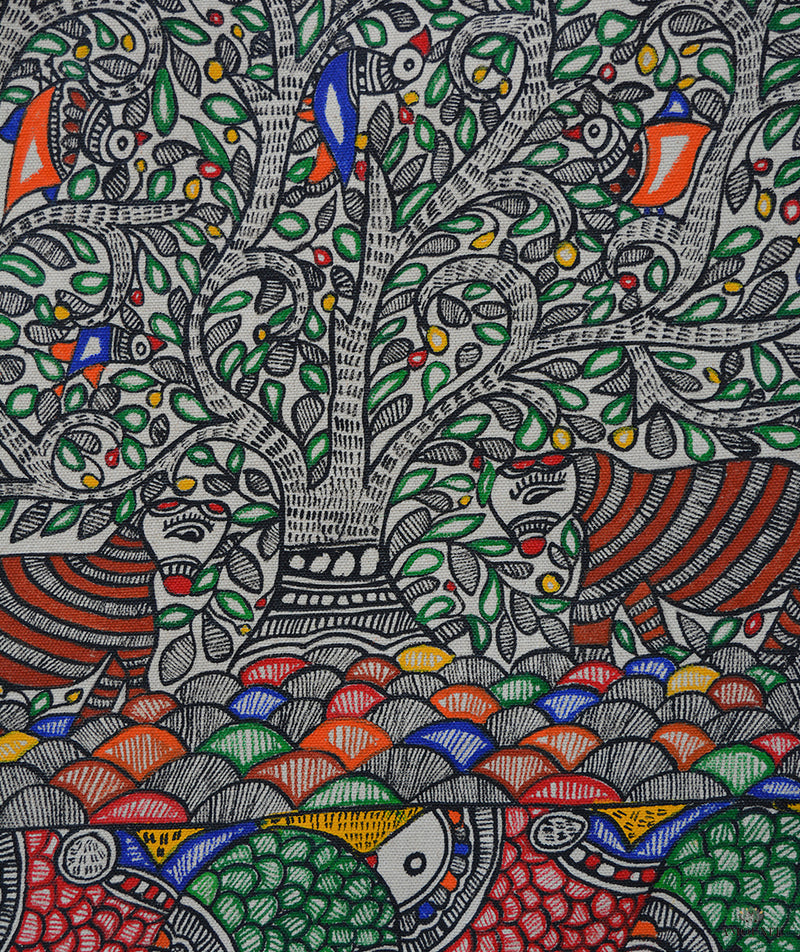 Madhubani Hand Painted Tote Bag