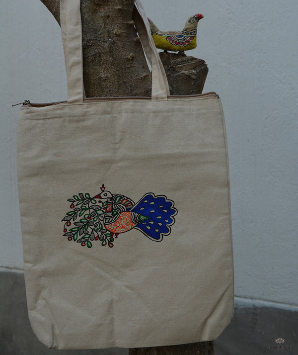 Madhubani Hand Painted Tote Bag