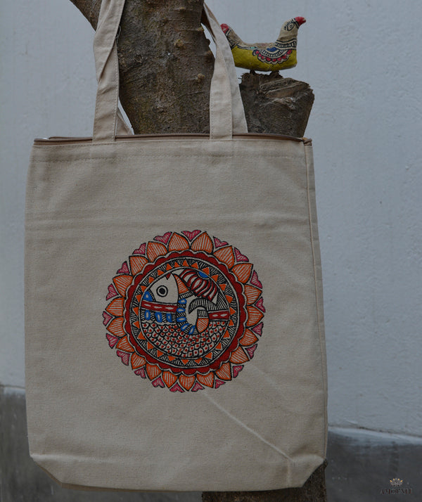 Madhubani Hand Painted Tote Bag