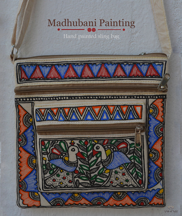 Madhubani Hand Painted Sling Bag