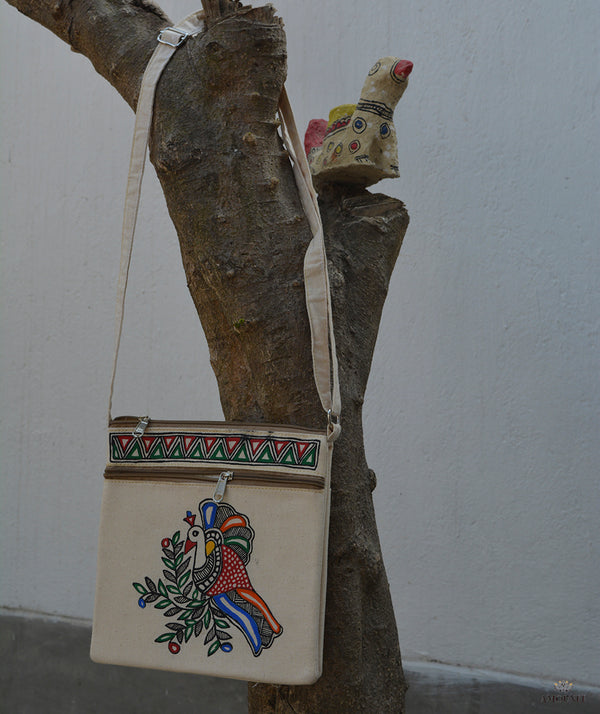 Madhubani Hand Painted Sling Bag