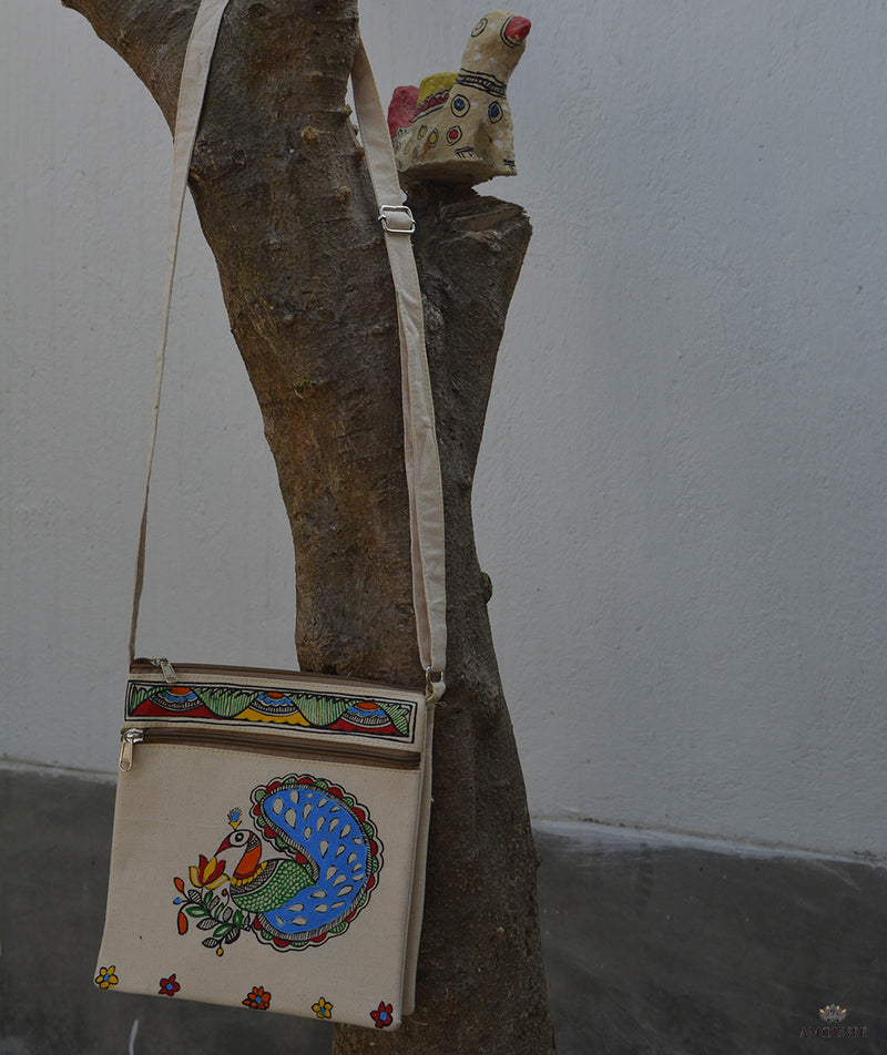 Madhubani Hand Painted Sling Bag