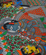 Madhubani Hand Painting: Krishna Leela