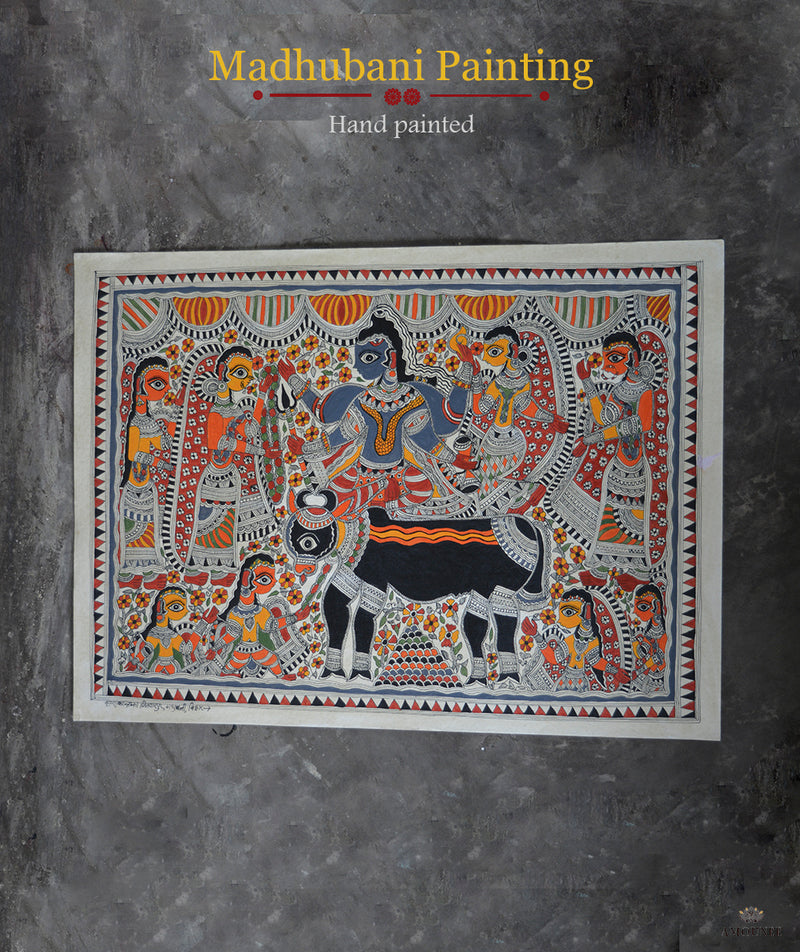 Madhubani Hand Painting: Shiv Vivah