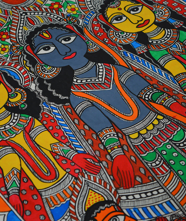 Madhubani Hand Painting: Ram Darbar