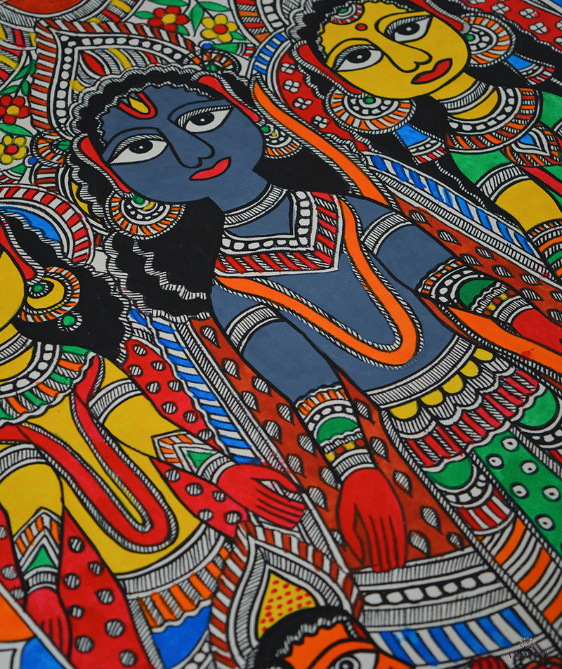 Madhubani Hand Painting: Ram Darbar